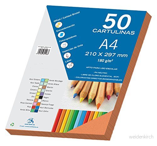 Dohe förpackning med 50 stycken kort, A4 orange 8421938300963