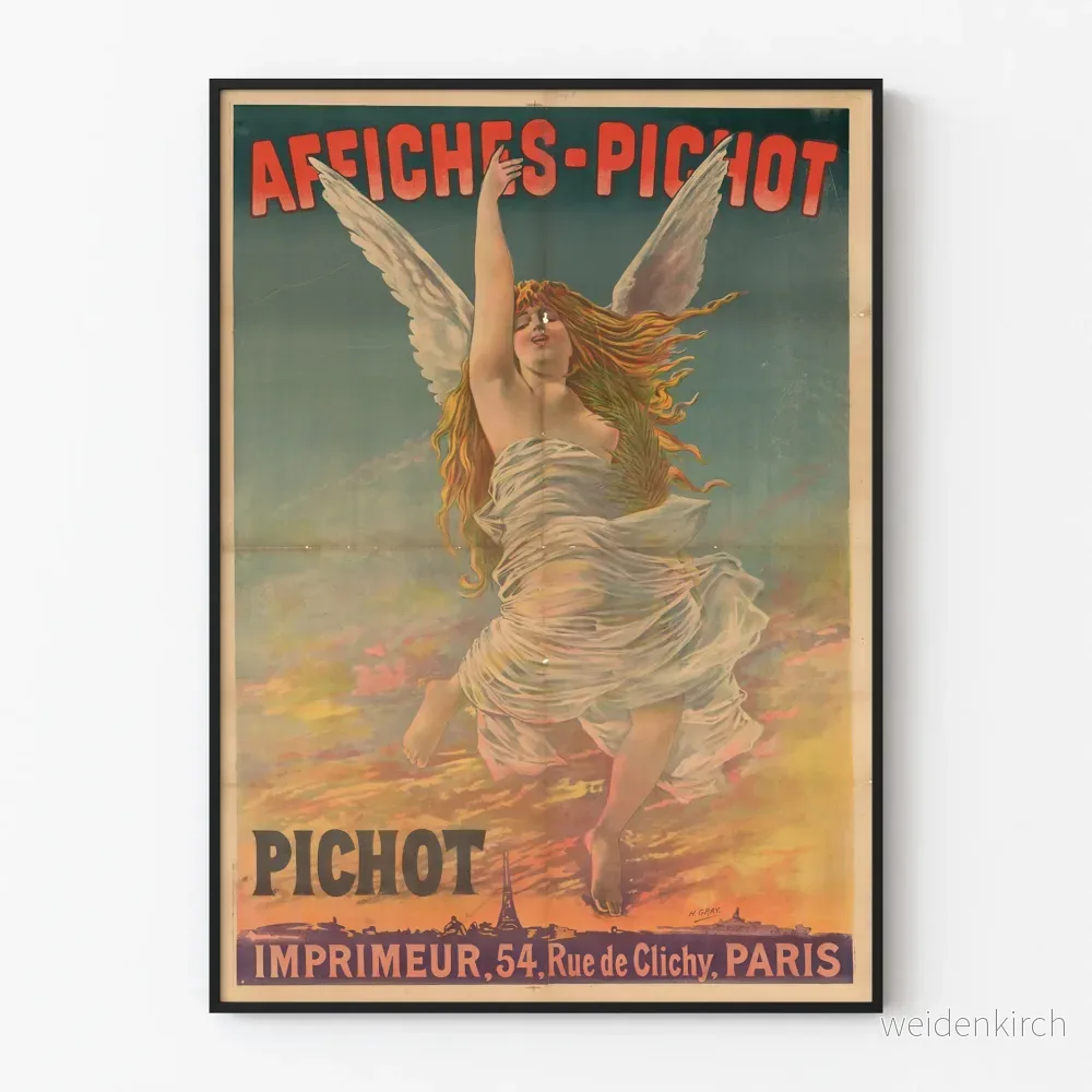 Vintageposter Pichot Tryckare Rue de Clichy Paris Vintageposter Pichot Tryckare Rue de Clichy Paris