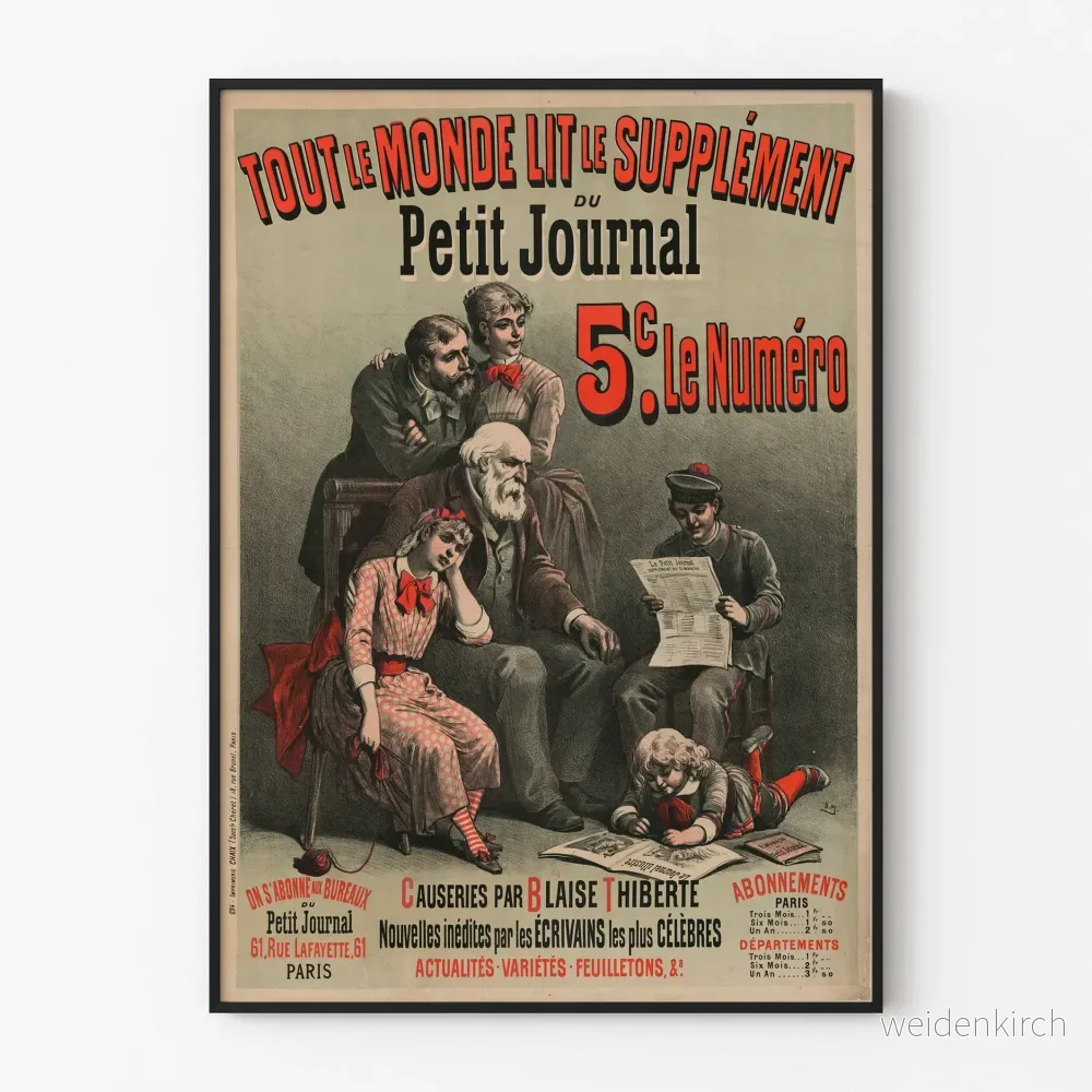 Vintageposter Le Petit Journal - Tidsenlig väggdekoration