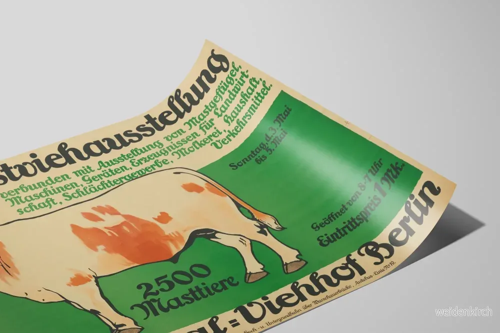 Vintageposter för utställning av boskapsuppfödning vid Central-Viehhof i Berlin - Bild 2