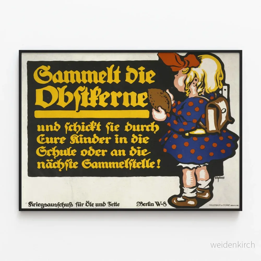 Tysk vintageposter för fruktfröinsamling