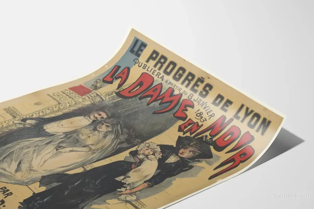 Vintageposter La Dame en Noir 1893 - Retro väggdekoration - Bild 3