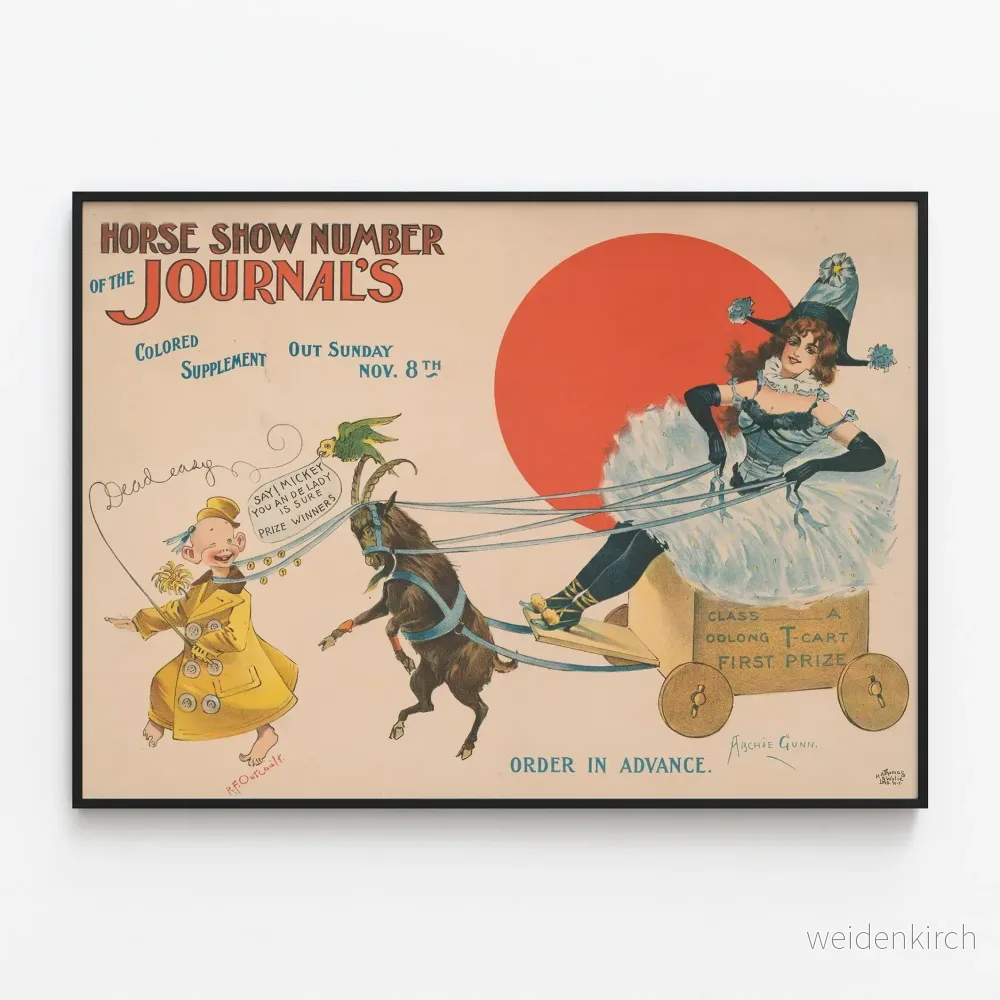 Vintageposter Horse Show Number Journal's - Elegant väggdekoration