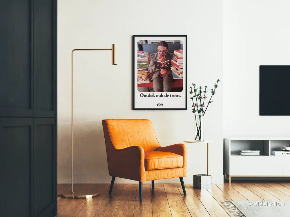 Vintageposter "Upptäck också tåget" för väggdekoration - Bild 2
