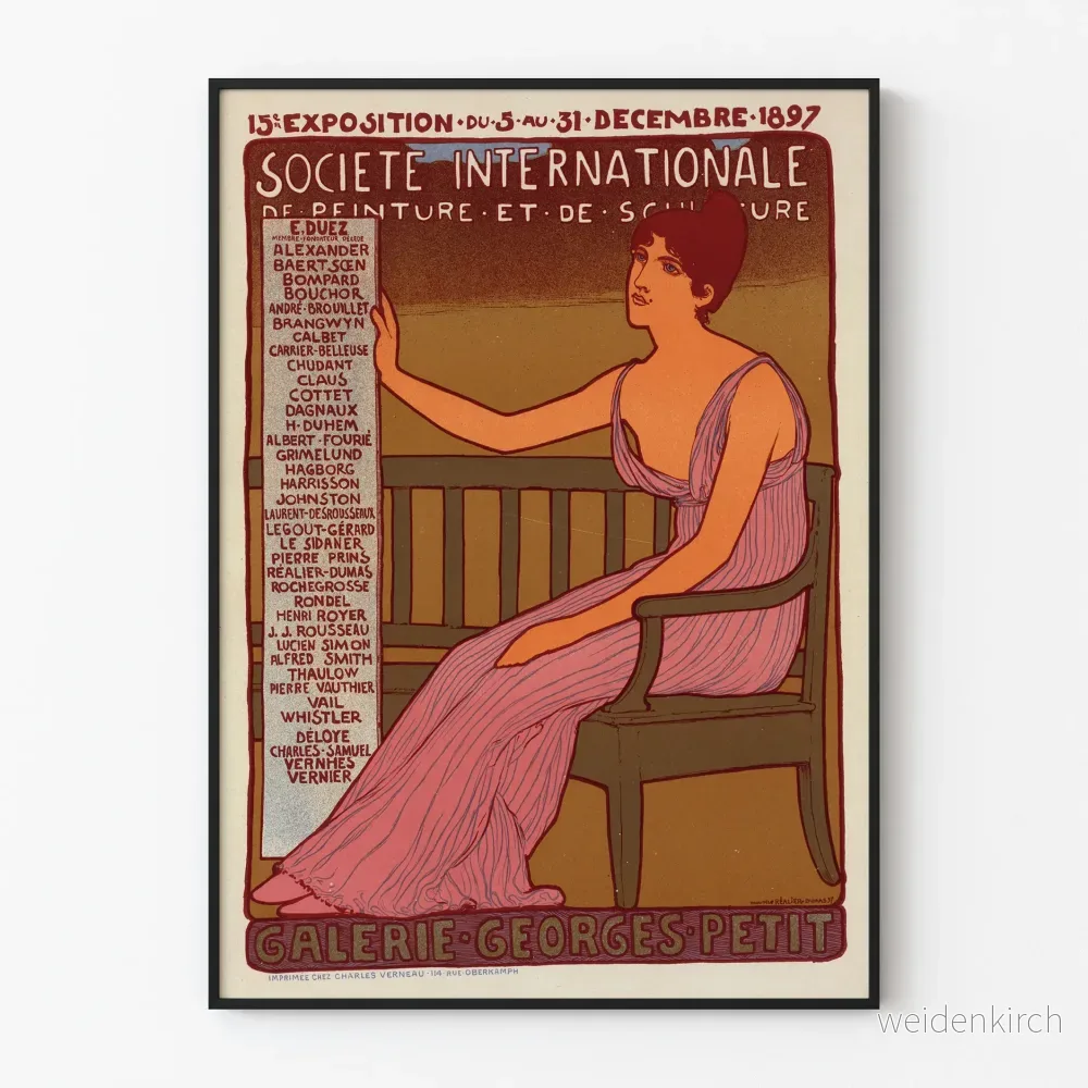 Vintageposter Utställning Internationella sällskapet Galerie Georges Petit 1897