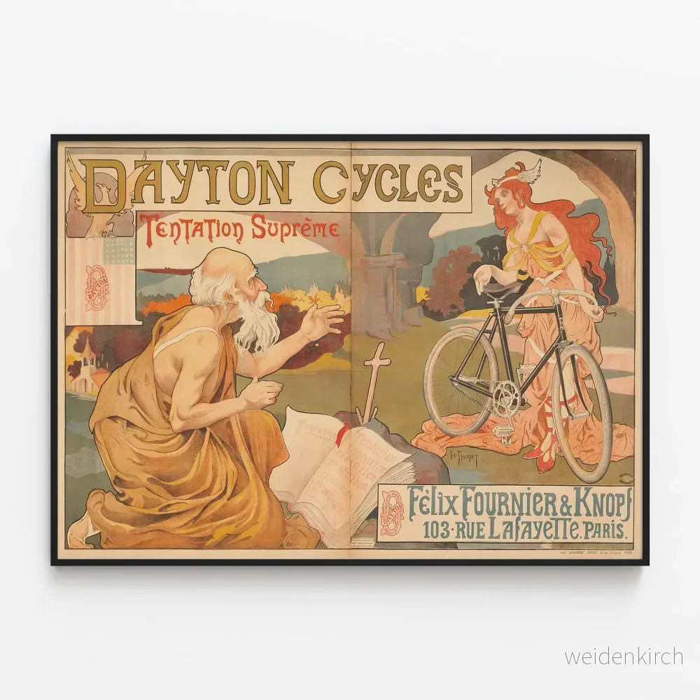 Vintageposter Dayton Cycles Tentation Suprême - Retro väggdekoration