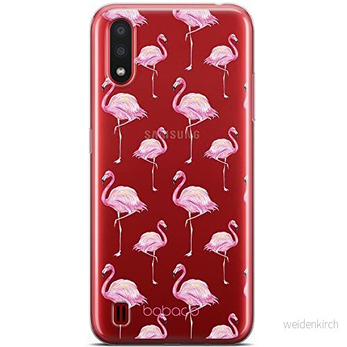 ERT GROUP mobiltelefonfodral för Samsung A01 originalt och officiellt licensierat Babaco mönster Flamingo 005 optimalt anpassad till formen på mobiltelefonen, gedeeltelijk transparant 5904805426841