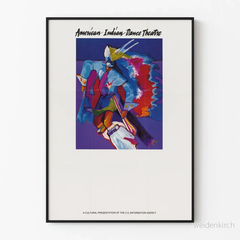 Färgglad dekorativ poster av American Indian Dance Theatre