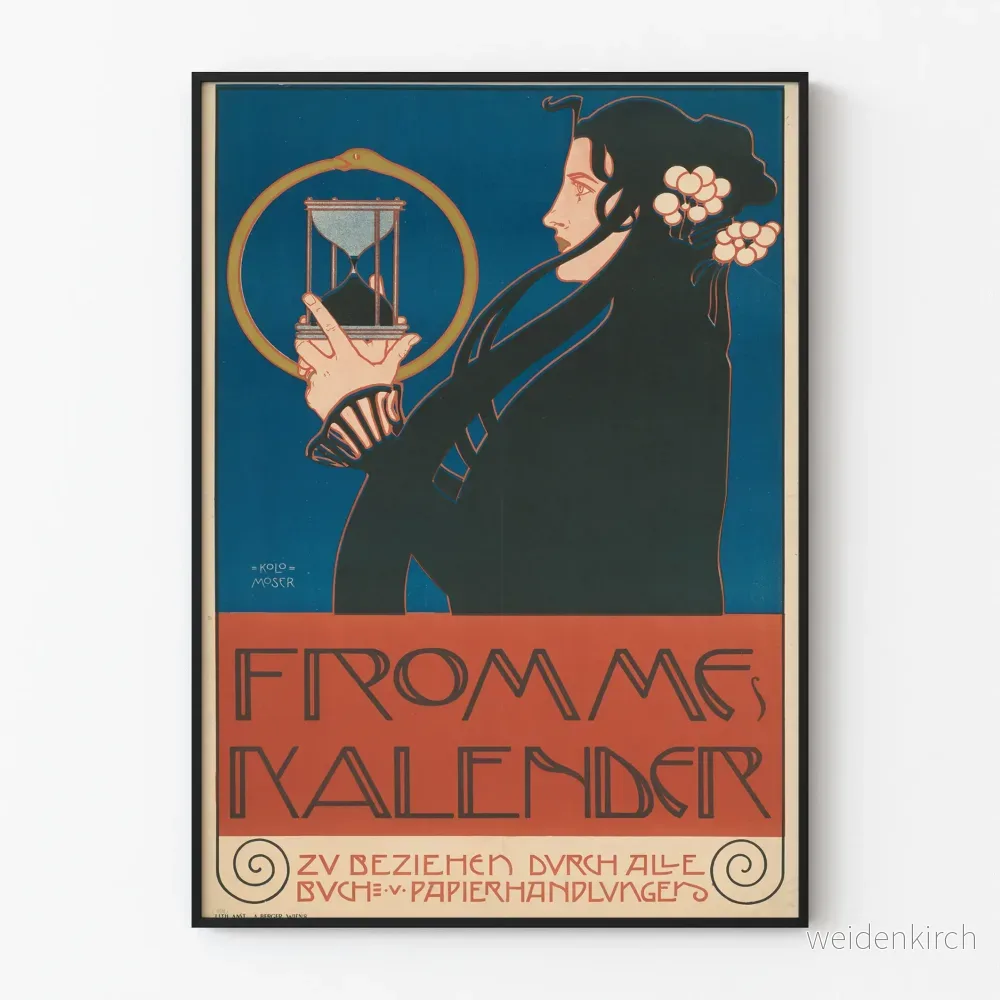 Vintageposter Frommes Kalender - Art nouveau väggdekoration