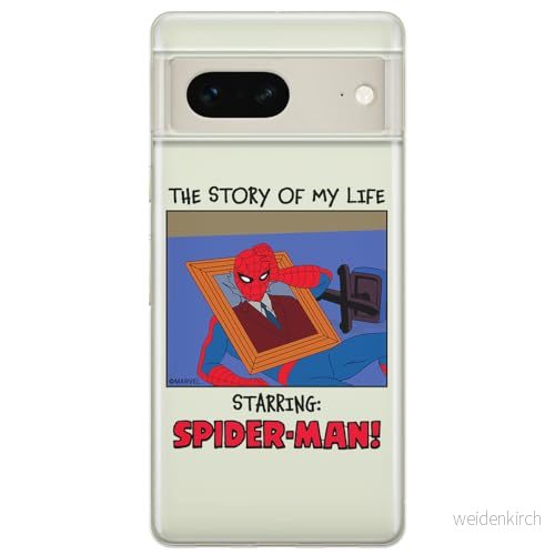 ERT GROUP mobiltelefonfodral för Google PIXEL 7 originalt och officiellt licensierat Marvel mönster Spider Man 036 optimalt anpassad till formen på mobiltelefonen, gedeeltelijk transparant 5905795154776