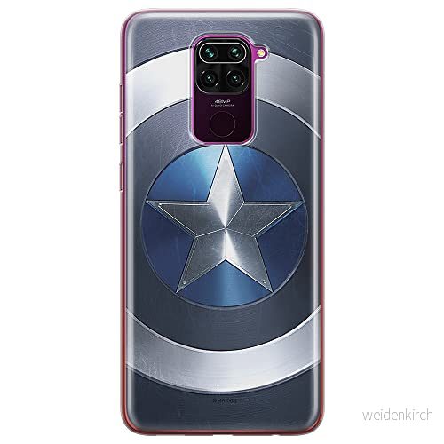 ERT GROUP mobiltelefonfodral för Xiaomi REDMI NOTE 9 originalt och officiellt licensierat Marvel mönster Captain America 005 anpassad till formen på mobiltelefonen, fodral tillverkad av TPU plast 5903932304688