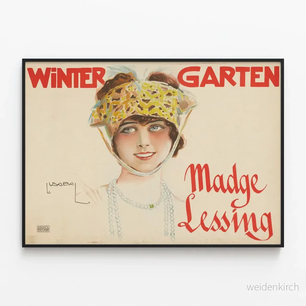 Vintageaffisch Wintergarten Madge Lessing