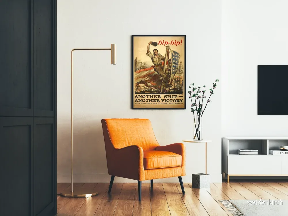 Vintage patriotisk amerikansk poster 'Another Ship Another Victory' - Bild 2