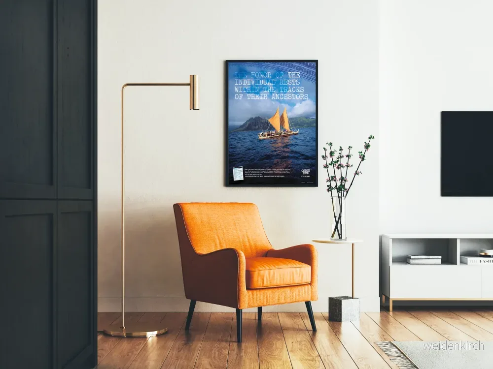 Traditionell polynesisk båt på oceanen poster - Bild 2