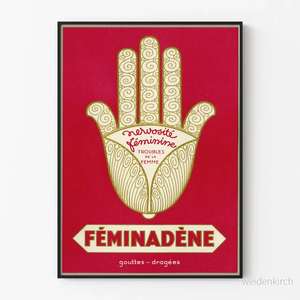 Vintageposter Féminadène – Retro medicinsk väggdekoration