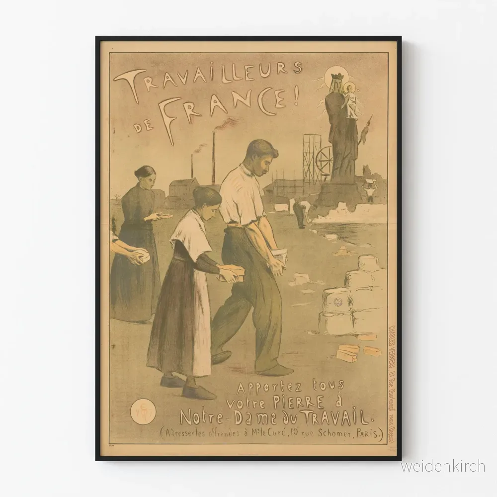 Vintageposter Arbetare i Frankrike - Vår Fru av Arbete