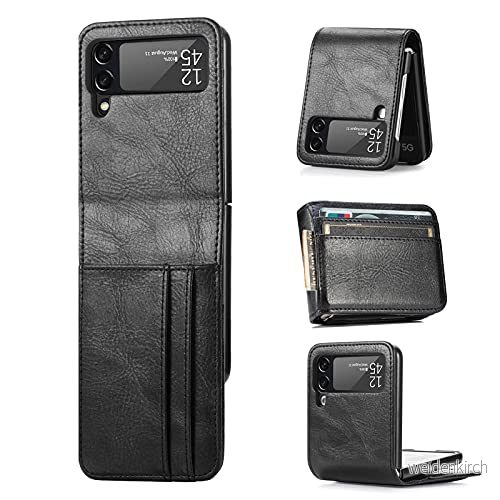 betterfon fodral för Samsung Galaxy Z Flip 3 5G mobiltelefonfodral Flip3 5G, flipfodral, vikbart med kortfack svart 4251196196657