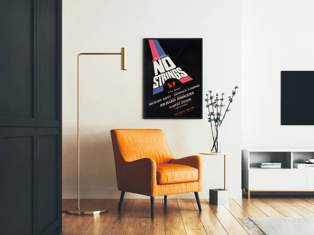 Vintageposter No Strings - Musikväggdekoration - Bild 2