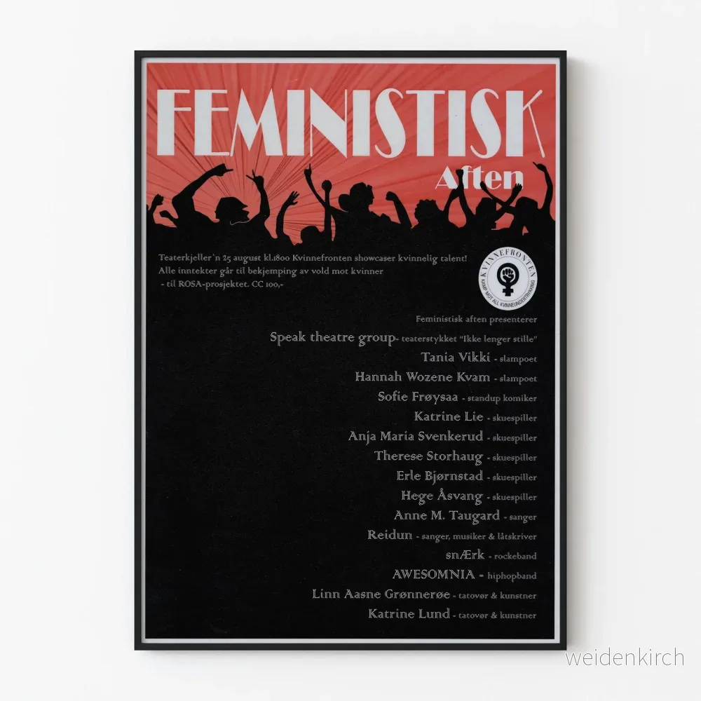 Feministisk kvällsdekorationsposter - Temapost av feministisk karaktär