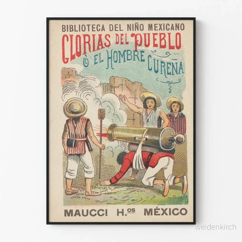 Vintage mexikansk poster Clorias del Pueblo - Historisk väggdekoration