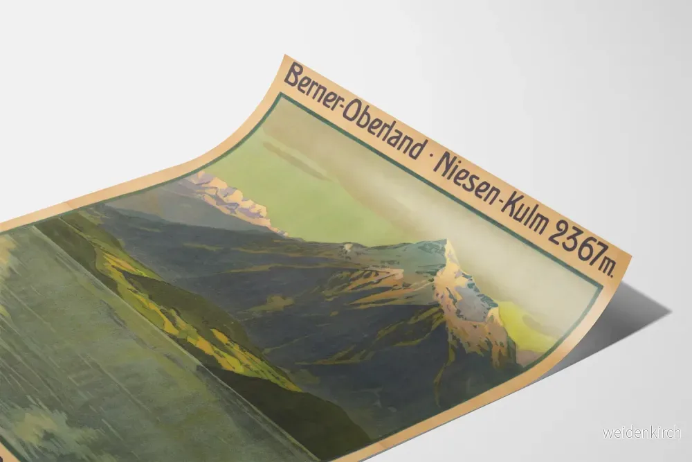 Vintageposter Niesen-Bahn Berg Berner Oberland - Bild 3