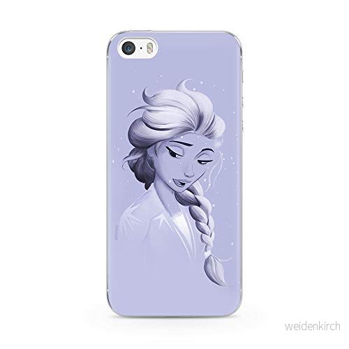 ERT GROUP mobiltelefonfodral för Apple Iphone 5/5S/SE originalt och officiellt licensierat Disney mönster Elsa 013 Vit optimalt anpassad till formen på mobiltelefonen, fodral tillverkad av TPU plast 5903537022574