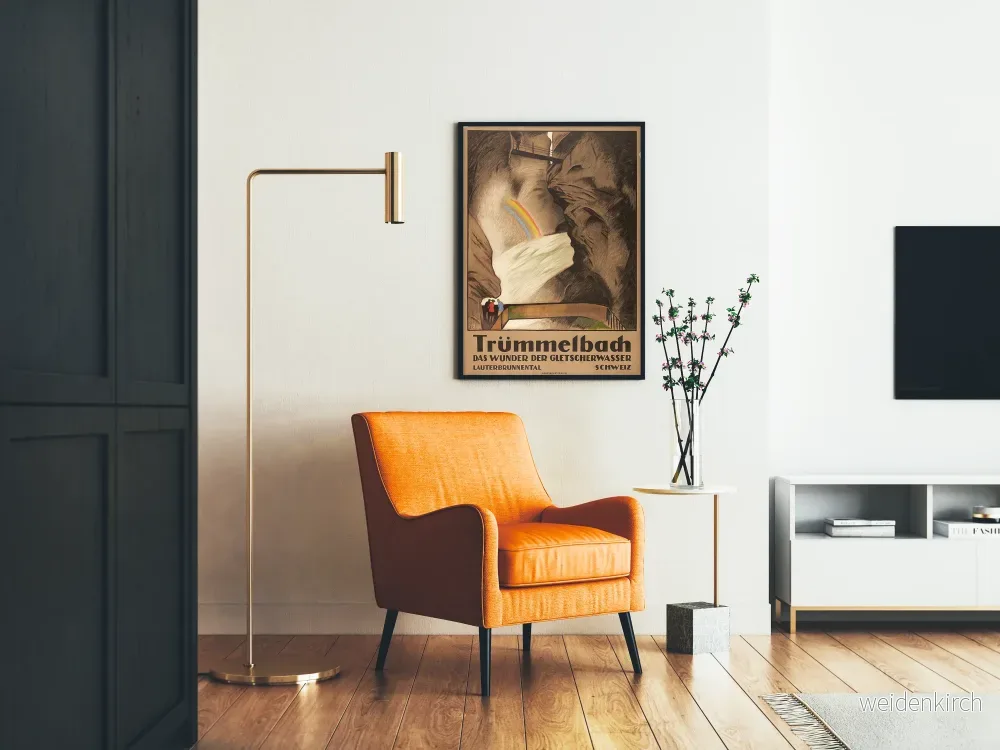 Vintageposter Trümmelbach, glaciärvattencascad i Schweiz - Bild 2