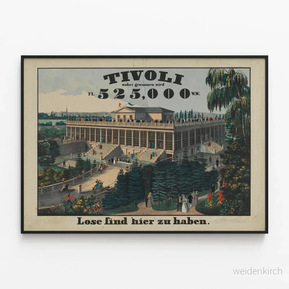 Vintageposter av Tivoli och dess livliga trädgårdar