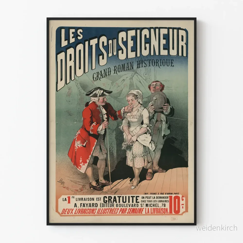 Vintageposter Les Droits du Seigneur - Historisk väggdekoration