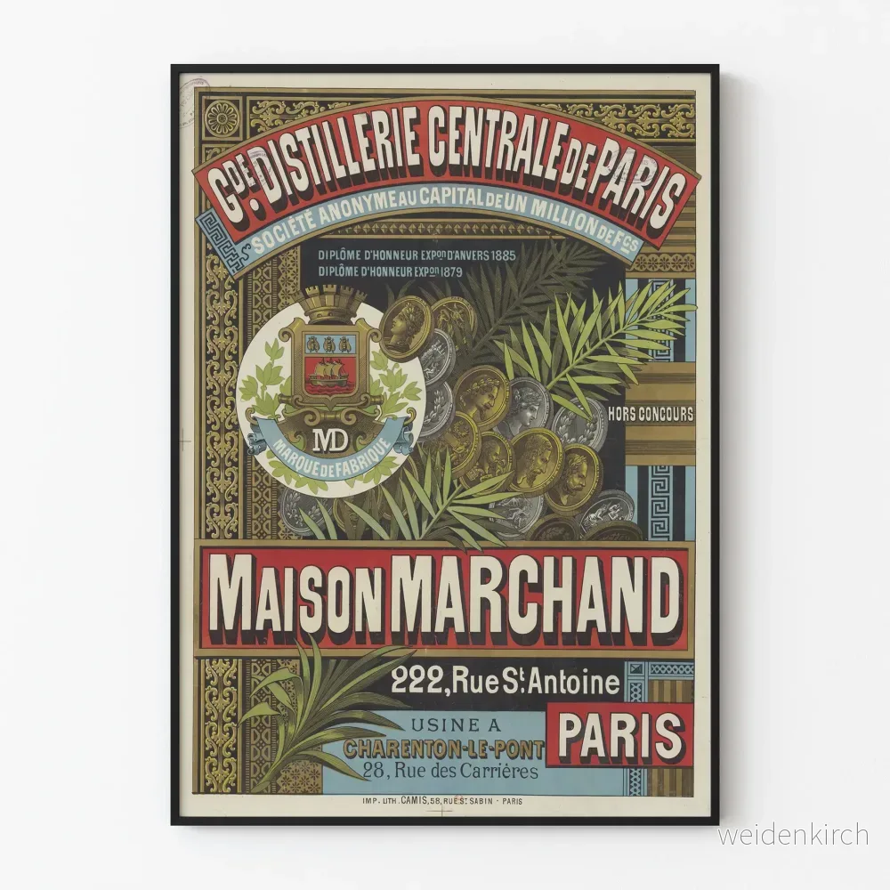 Vintageposter från Stora Centrala Parisian Distilleriet – Maison Marchand Vintageposter från Stora Centrala Parisian Distilleriet – Maison Marchand