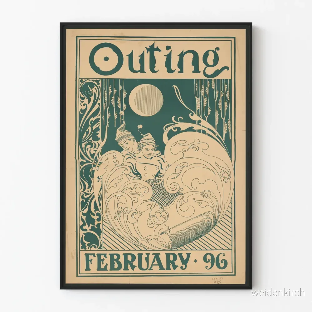 Vintageposter Outing februari 96 för väggdekoration