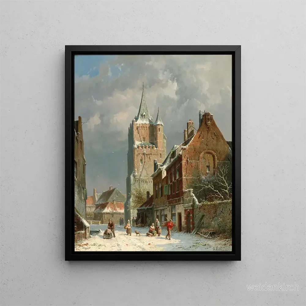 Målning i Voldersgracht i Delft - Adrianus Eversen | Konsttryck
