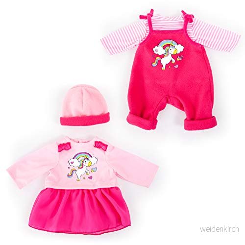 Bayer Design 83819AA dockkläder för babydocka, flera delar, dockor 33 38 cm, Enhörning 4003336838190