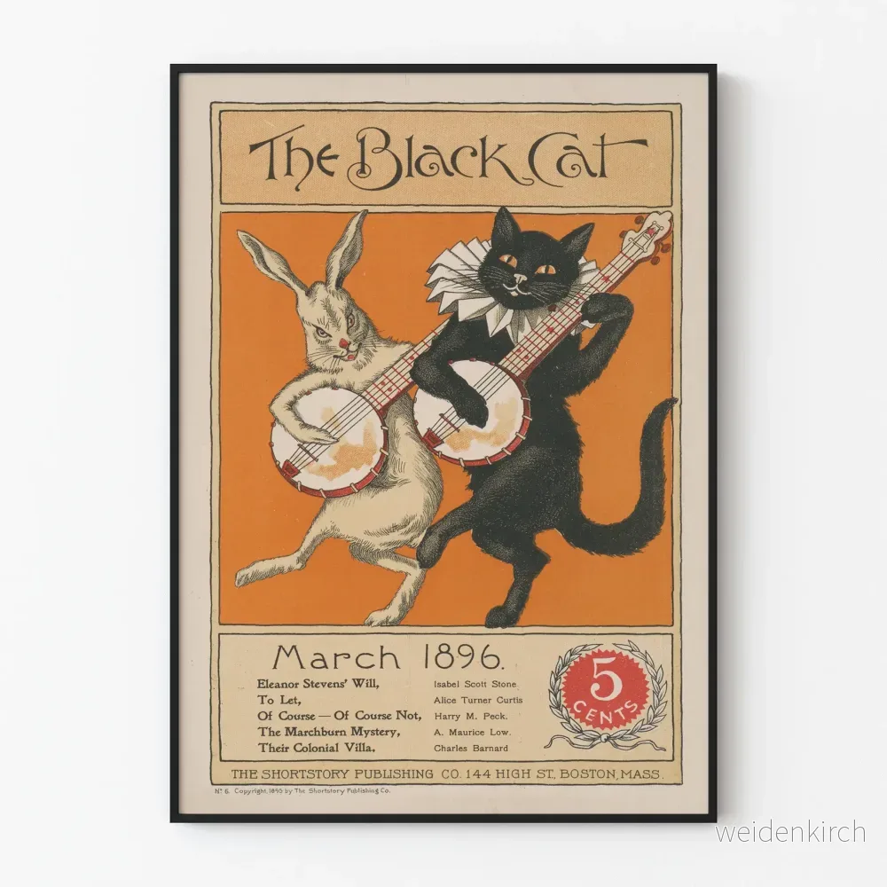 Vintageposter The Black Cat - Mars 1896, Retro väggdekoration