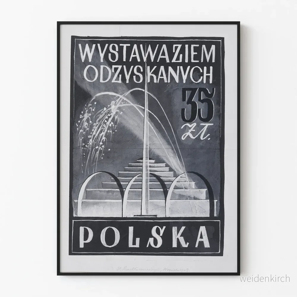 Vintageposter för utställningen av återvunna jordar i Polen