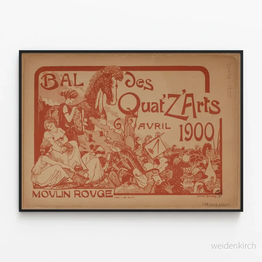 Vintageposter Balet för Quat'z'Arts 1900 på Moulin Rouge