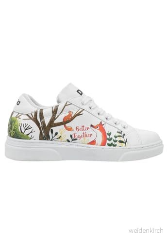 DOGO Unisex barn vegan vita sneakers - bättre tillsammans mönster, Material: Polyester, 33 EU 8680544246731