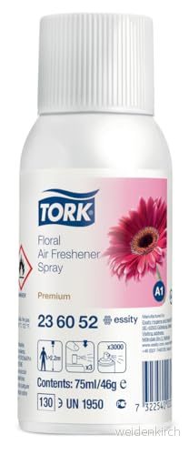 Tork Luftfräschare spray med blomdoft A1, fräsch doft, 12 flaskor, 236052 7322540030334
