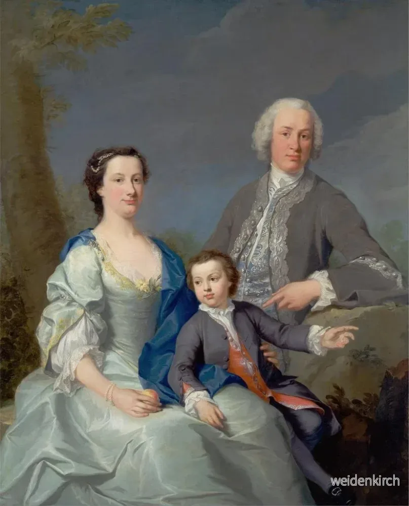 Målning Sir Robert och Lady Smyth med deras son Hervey - Andrea Soldi - Bild 2