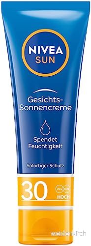 NIVEA SUN UV ansiktssolkräm med SPF 30, omedelbart solskydd för ansikte, hals och dekolleté, solskyddsmedel 24 timmars fuktkräm (50 ml) 42417941