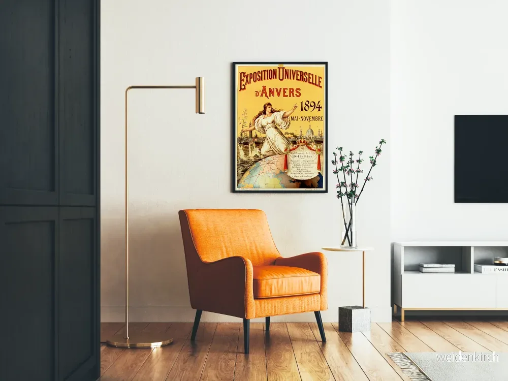 Vintageposter från Världsutställningen i Antwerpen 1894 - Bild 2