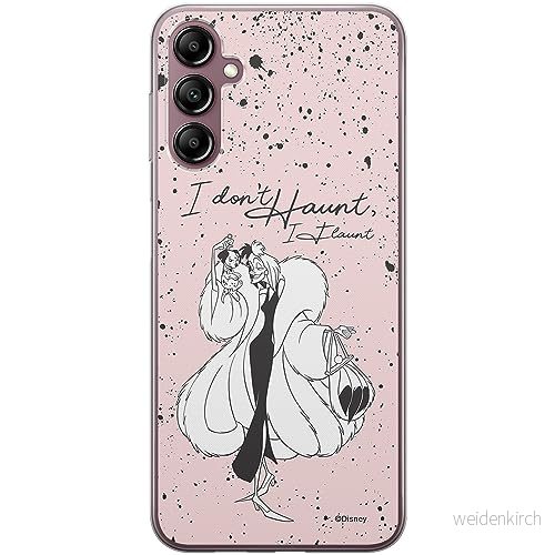 ERT GROUP mobiltelefonfodral för Samsung A14 4G/5G originalt och officiellt licensierat Disney mönster Cruella & Puppy 001 anpassad till formen på mobiltelefonen, fodral tillverkad av TPU plast 5905511834289