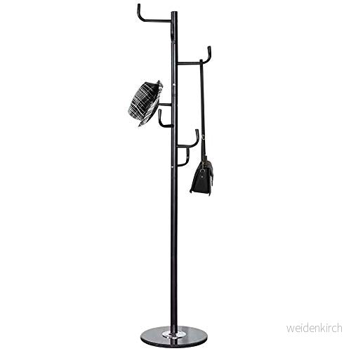Bakaji Design klädställ i metall med 6 klädkrokar och sockel av marmor storlek 38 x 176 cm (svart) 8051739526622