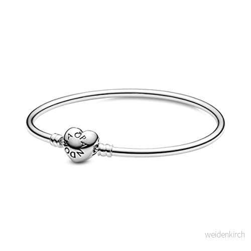 PANDORA Moments Herzverschluss Armreif Sterling Silber 21 cm 5700302591064