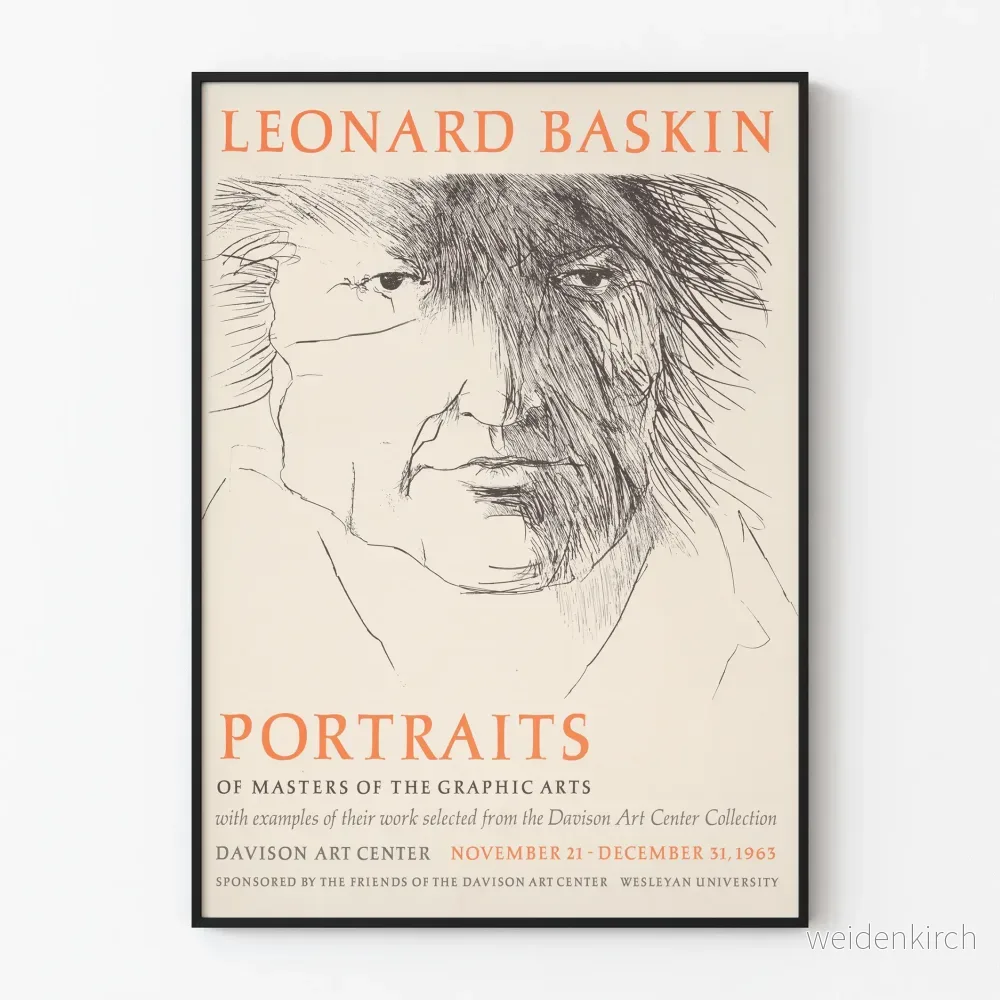 Poster av Mäster av grafiska konstens porträtt av Leonard Baskin Poster av Mäster av grafiska konstens porträtt av Leonard Baskin