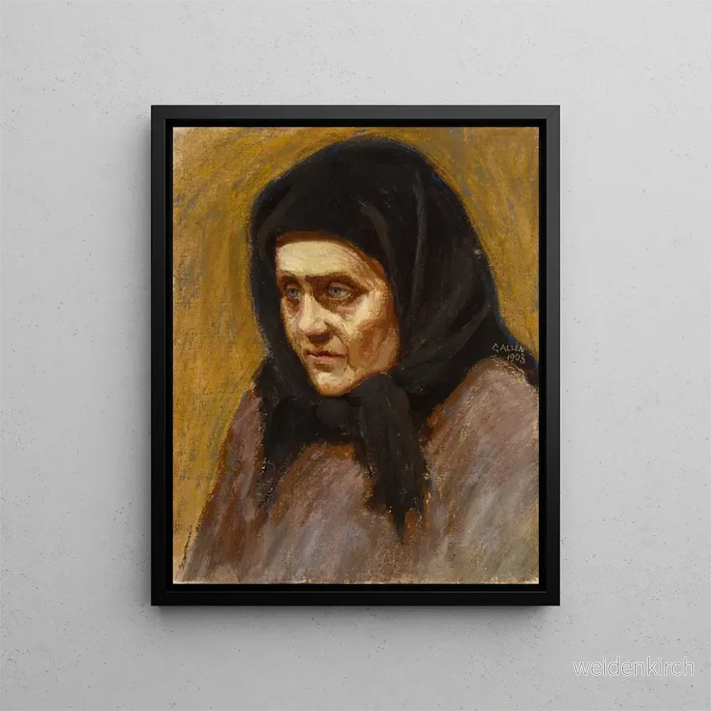 Målning La Femme au foulard noir - Akseli Gallen-Kallela | Konsttryck