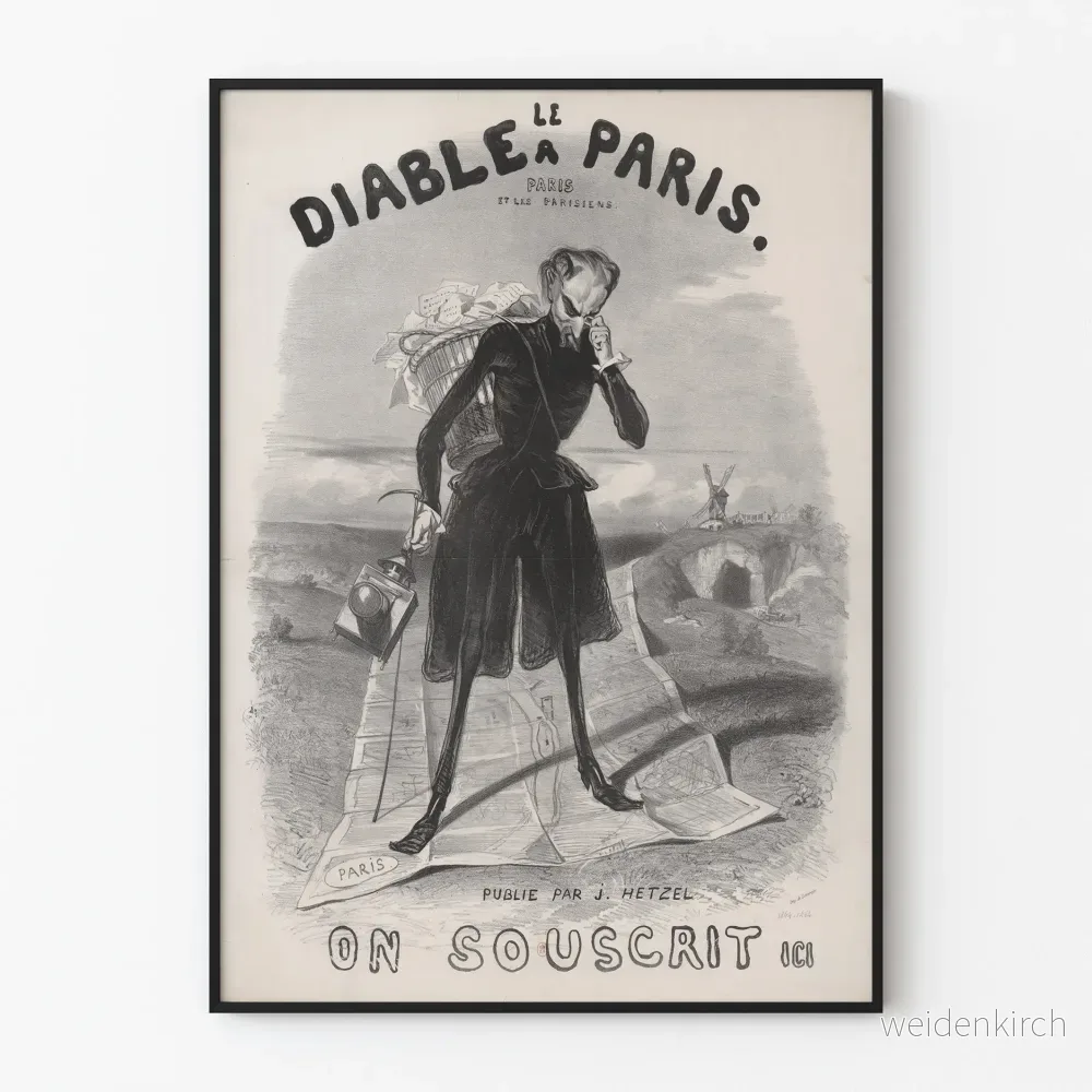 Vintageposter Le Diable à Paris – Parisisk väggdekoration