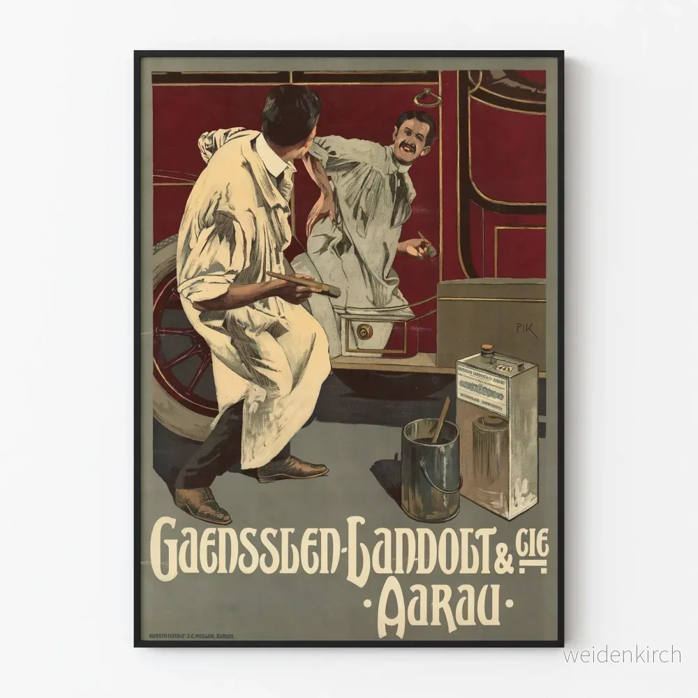 Vintageposter Gaensslen Landolt & Cie Aarau - Industriell väggdekoration