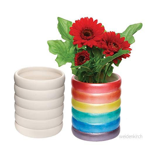 Baker Ross AX722 Regnbåge, keramiska blomkrukor (låda med 2, 5051174113596