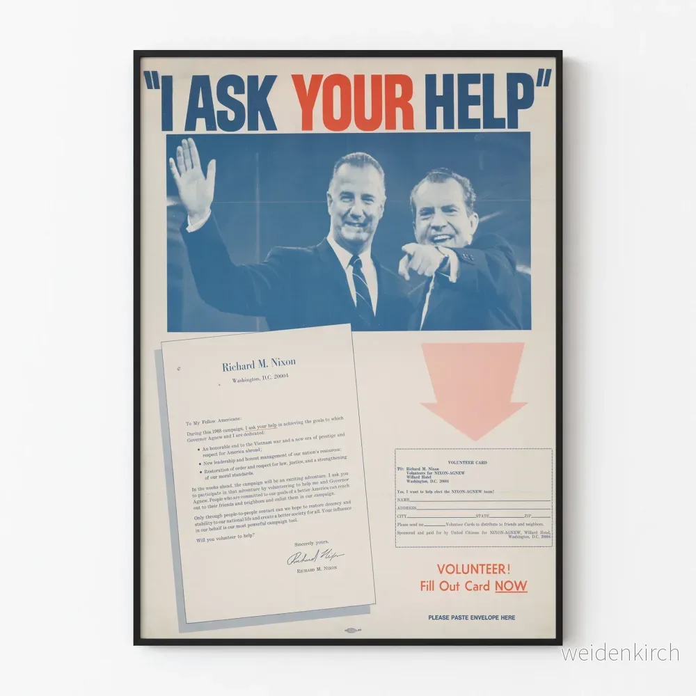 Vintage affisch för politisk kampanj Nixon Agnew 1968
